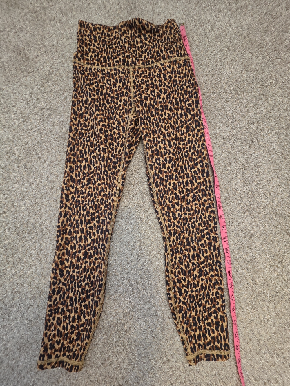 Fabletics PowerHold High Waisted Leopard Print Leggings - Small 7/8 Length